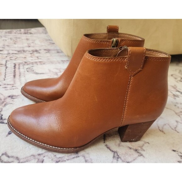 Madewell Women's Sz. 8 Billie Ankle Brown Leather Heeled Booties - Picture 1 of 7